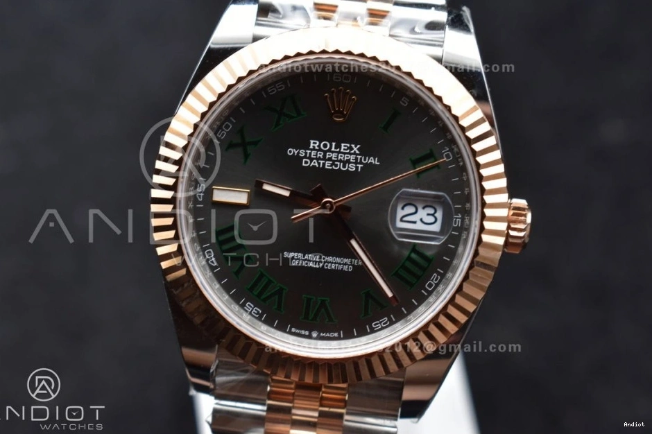 Gray ARF Weight) DateJust RG (Gain Best Steel Jubilee Dial SH3235 SS Green 1:1 126333 904L Bracelet SS Roman 41 RG Edition on 1107